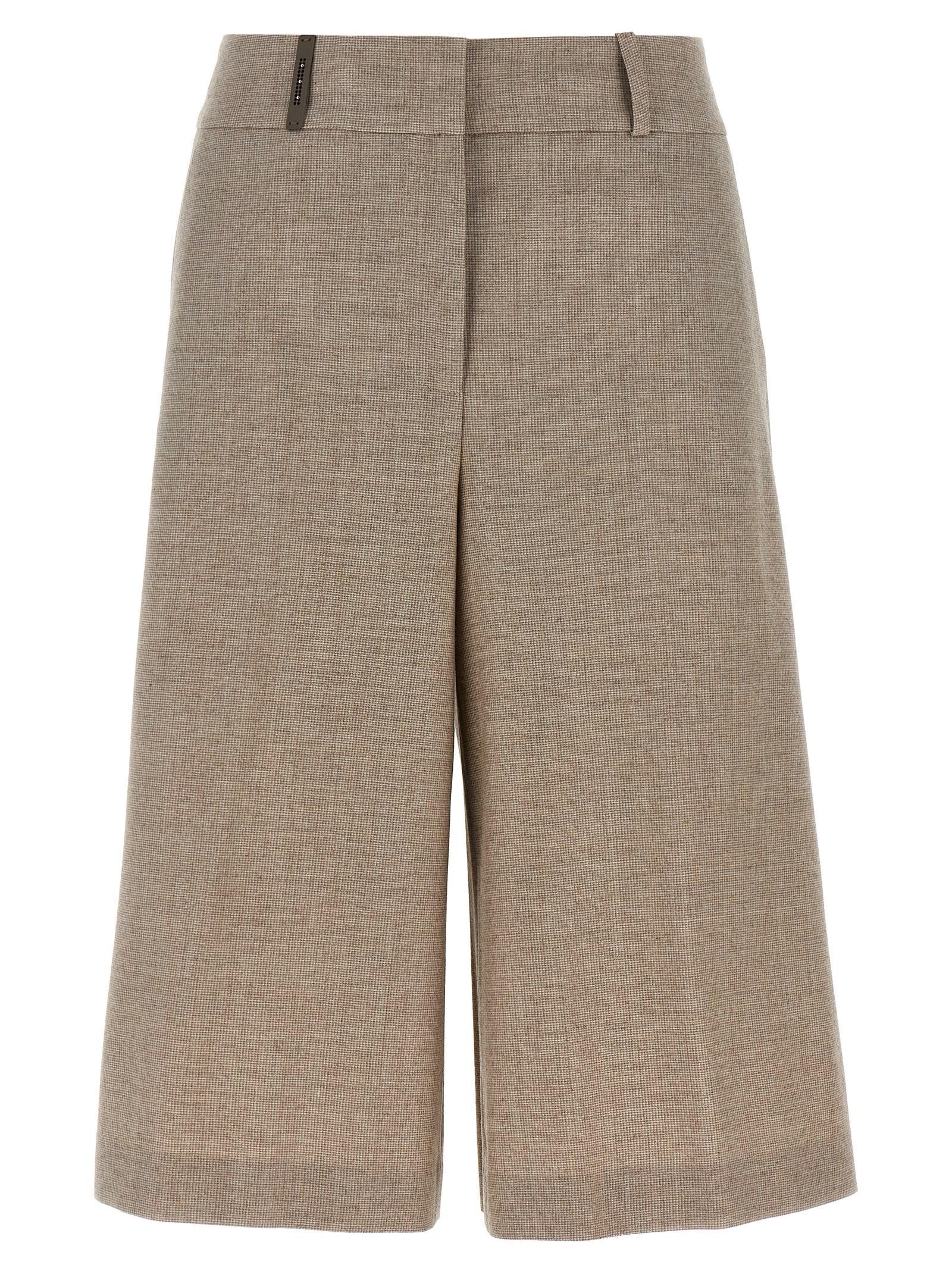 peserico micro houndstooth long bermuda shorts