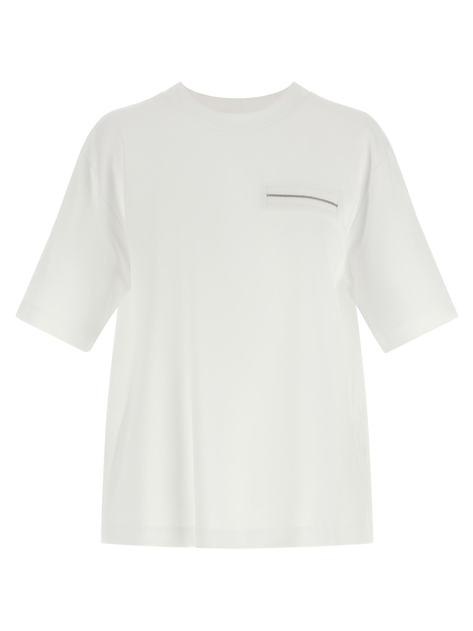 peserico punto luce t-shirt white cotton polyamide elastane - women