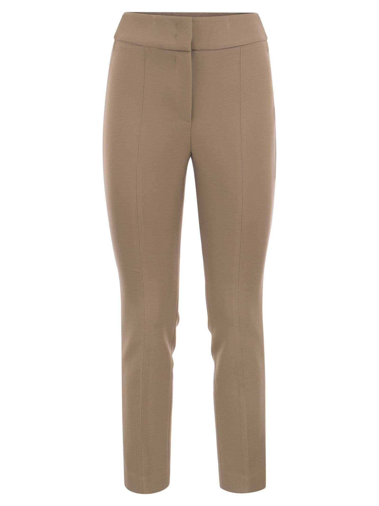 peserico stretch gabardine cigarette trousers