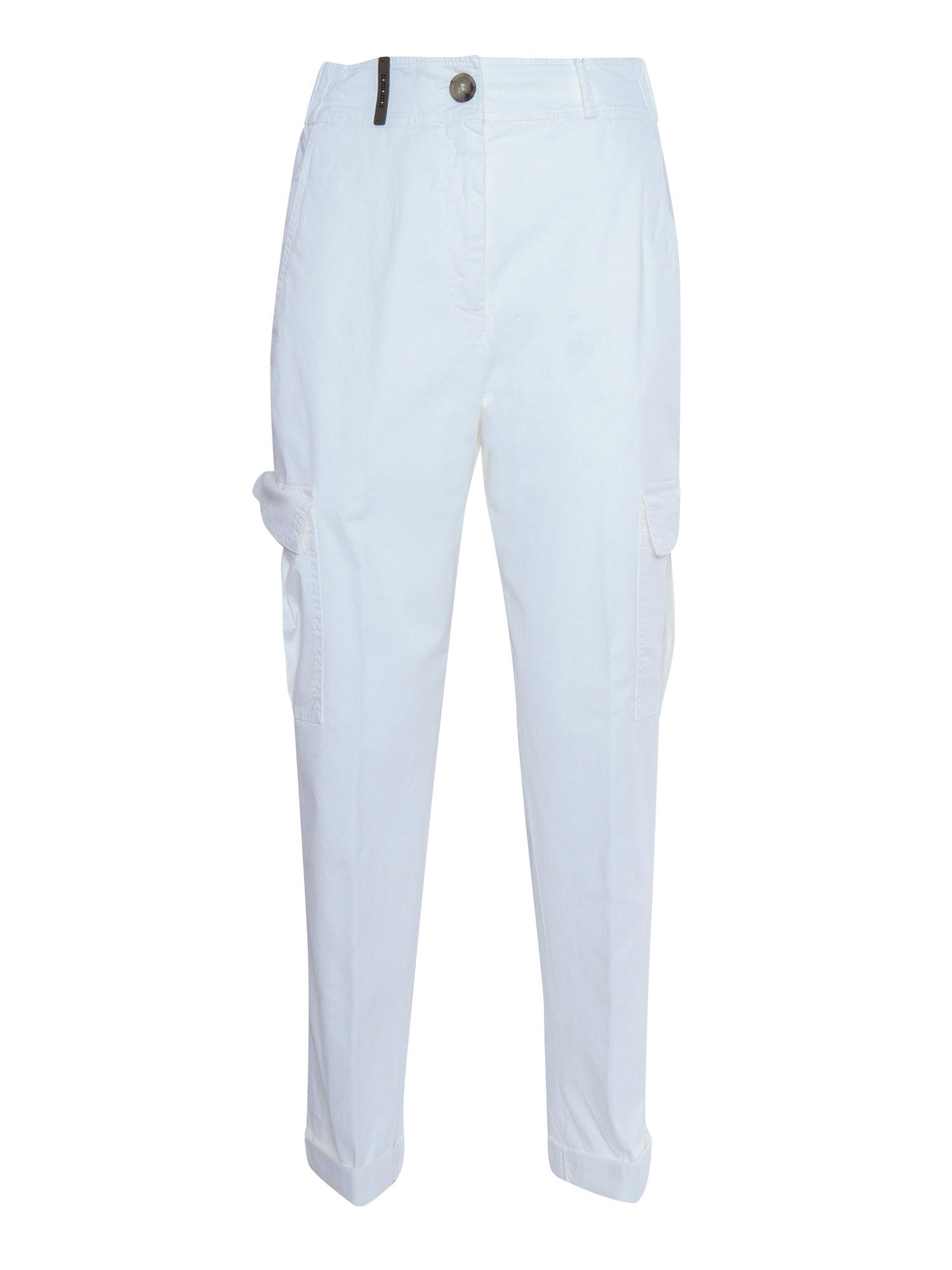 peserico white cargo pants