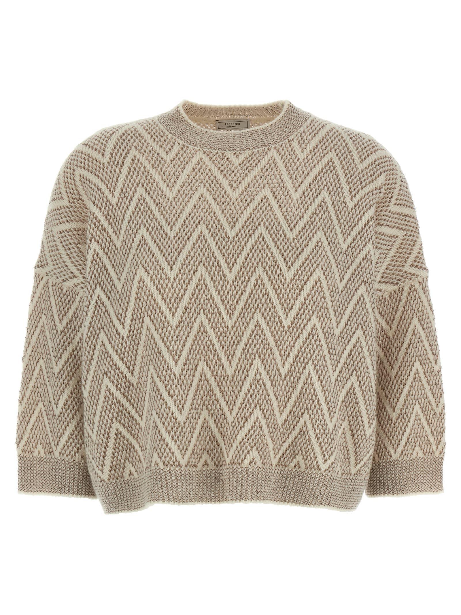 peserico zigzag crop sweater