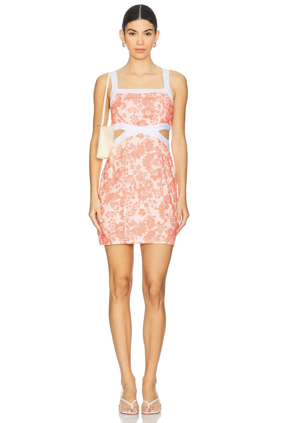 petal contrast mini dress