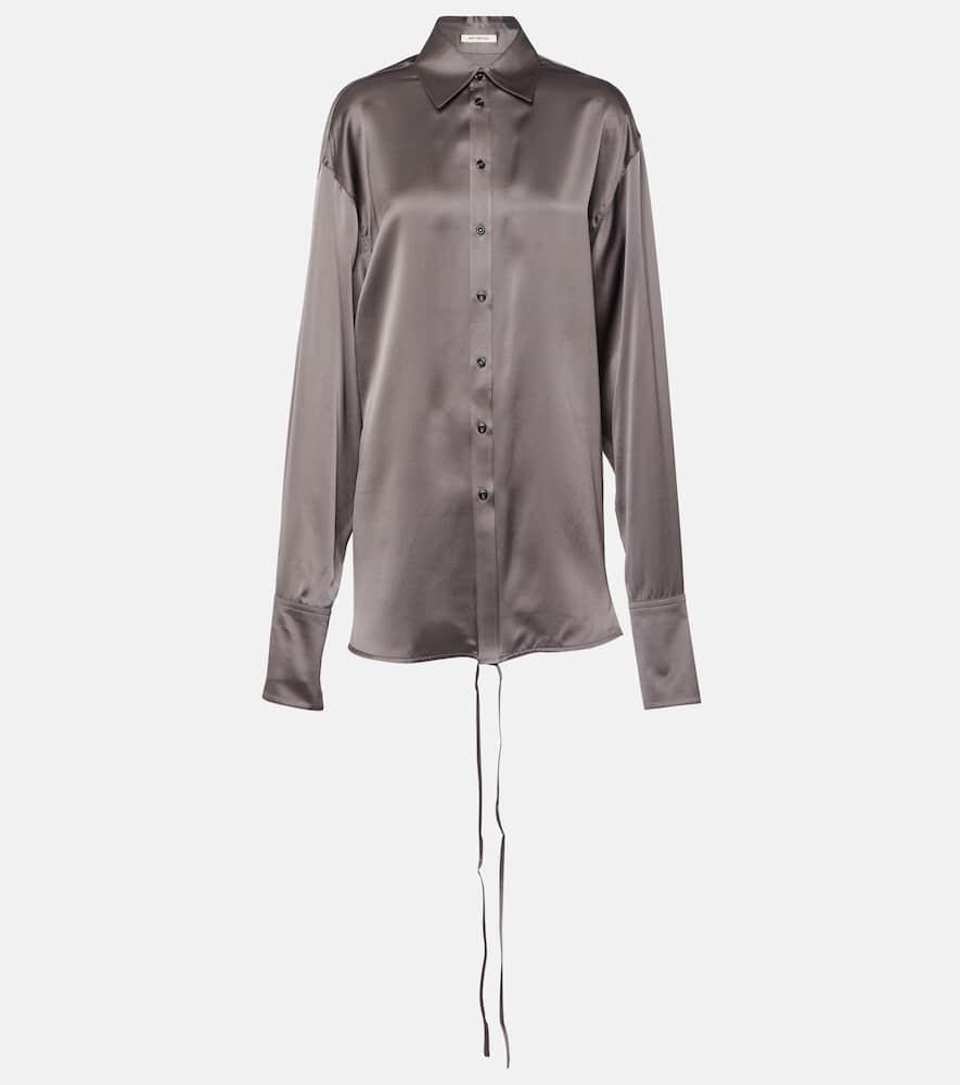 peter do satin wrap blouse