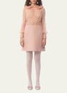 peter pan collared ruffle bib mini dress