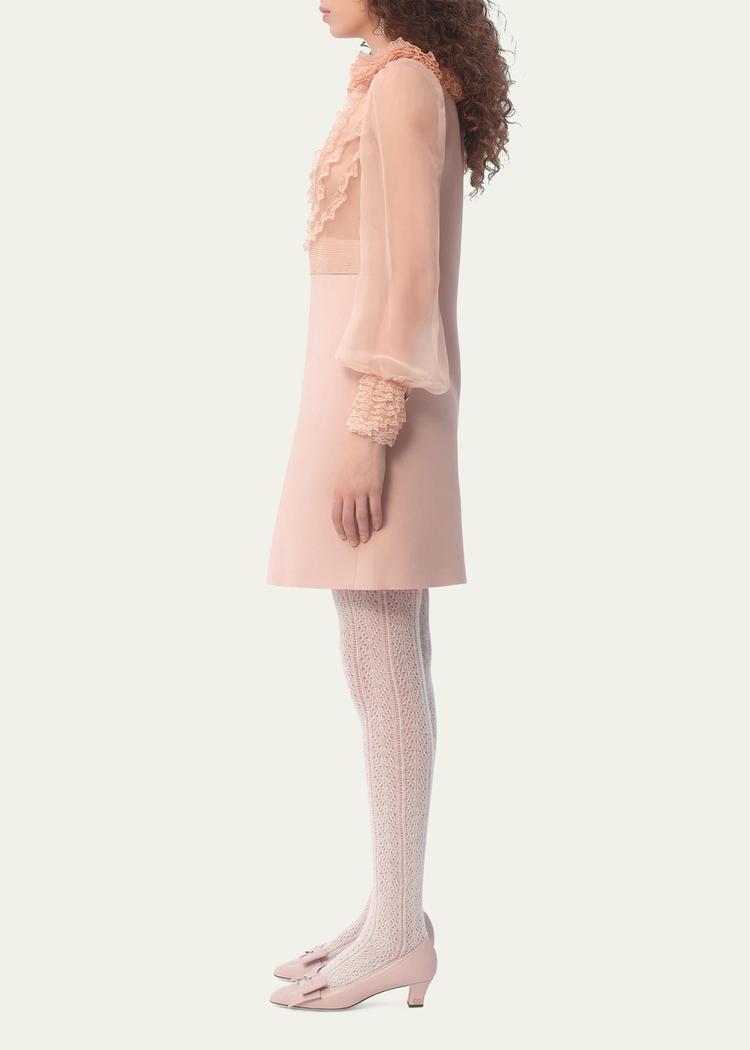 peter pan collared ruffle bib mini dress