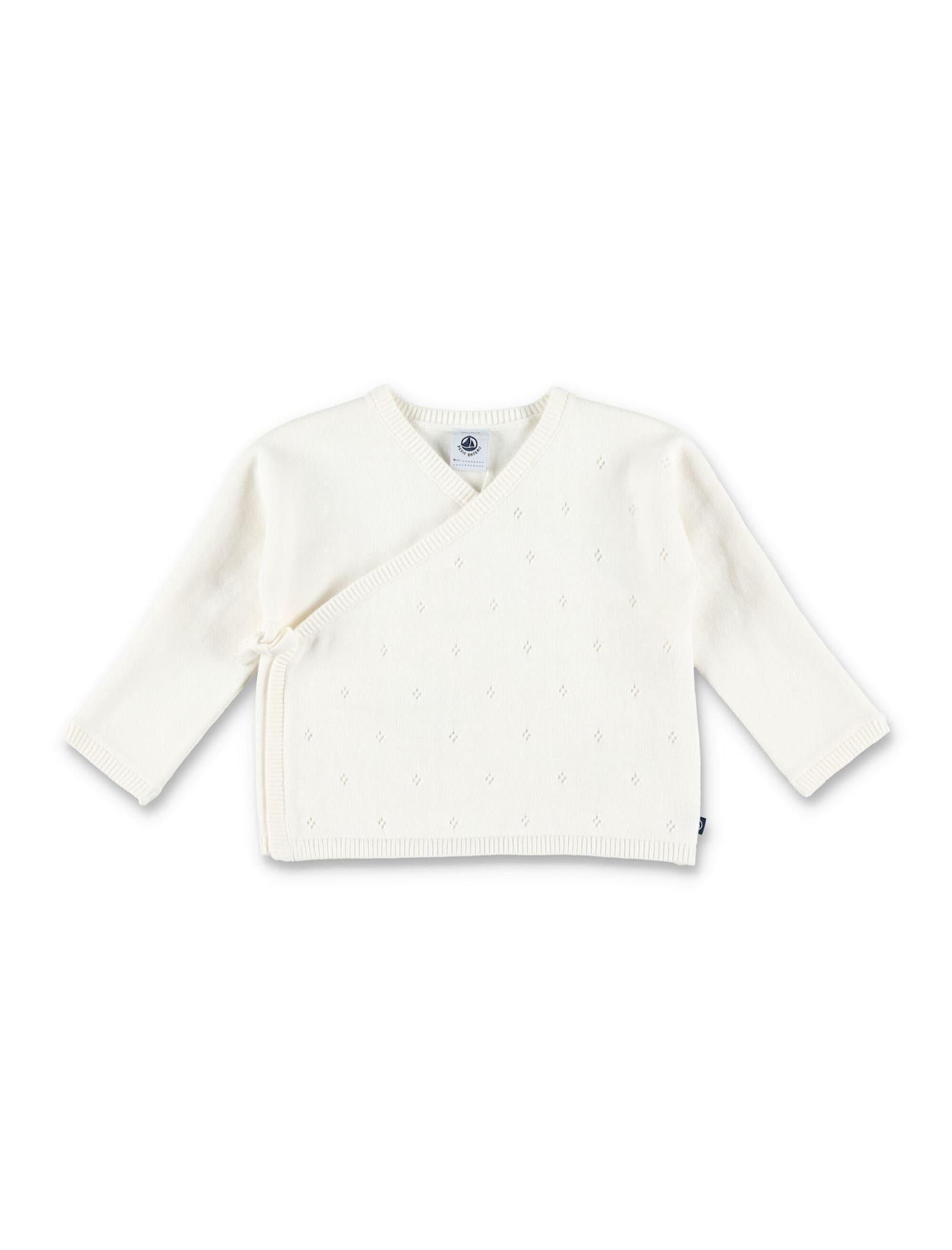petit bateau kid - openwork knit wrapover top
