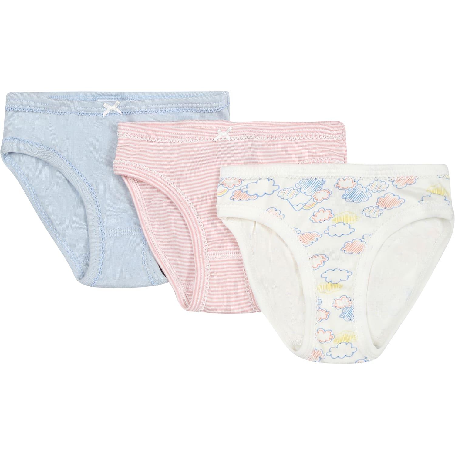 petit bateau multicolor set for girl with print and stripes