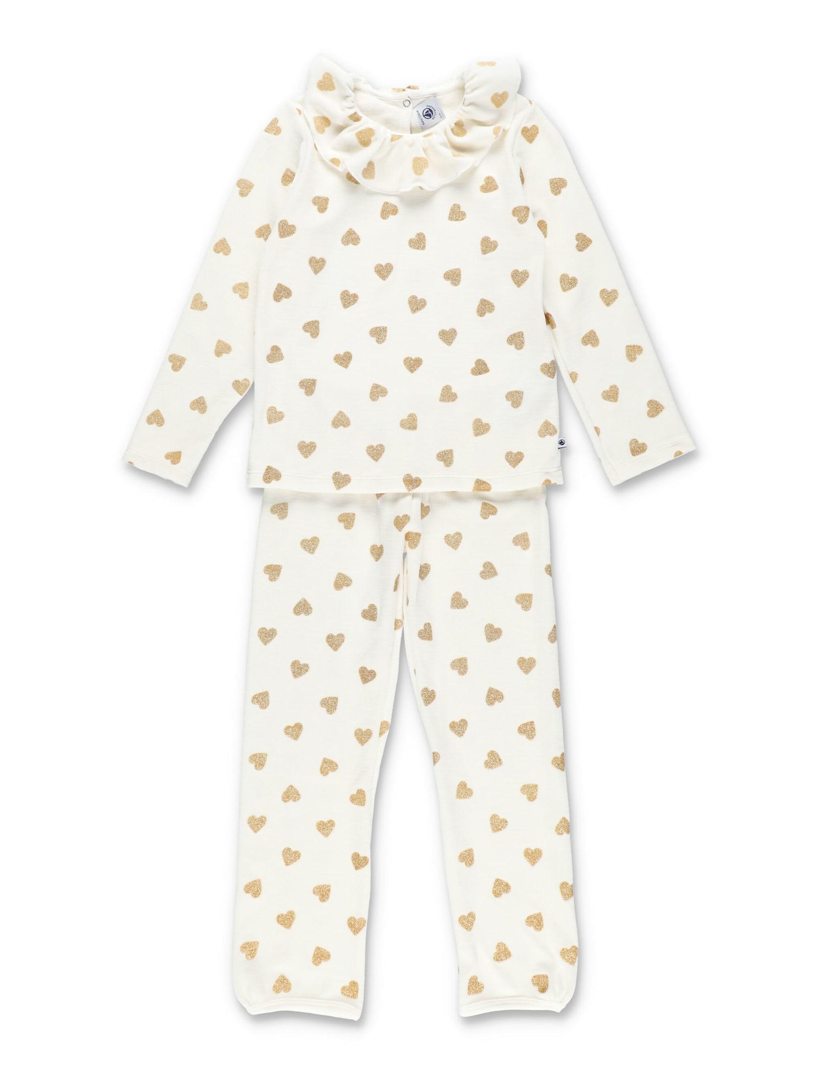 petit bateau pyjamas with glitter heart print