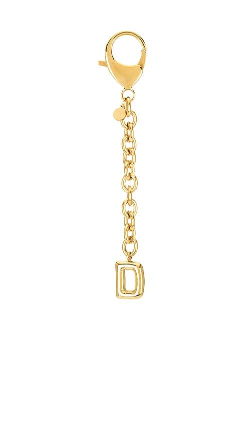 petit moments bubble initial keychain in metallic gold.