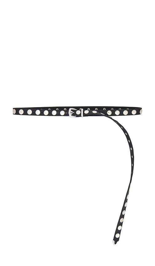 petit moments long studded disc belt in black.