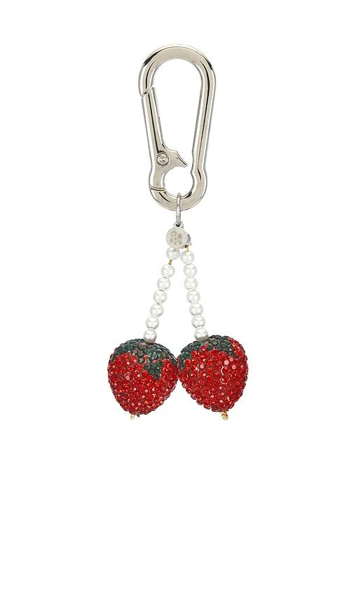 petit moments picnic keychain in metallic silver.