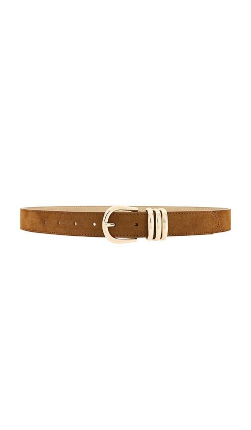 petit moments polished belt in brown.