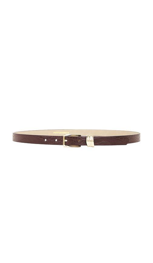 petit moments sleek belt in brown.