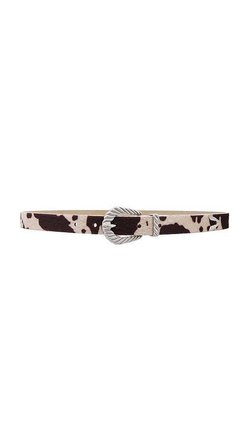 petit moments slim modern faux fur rodeo belt in tan.