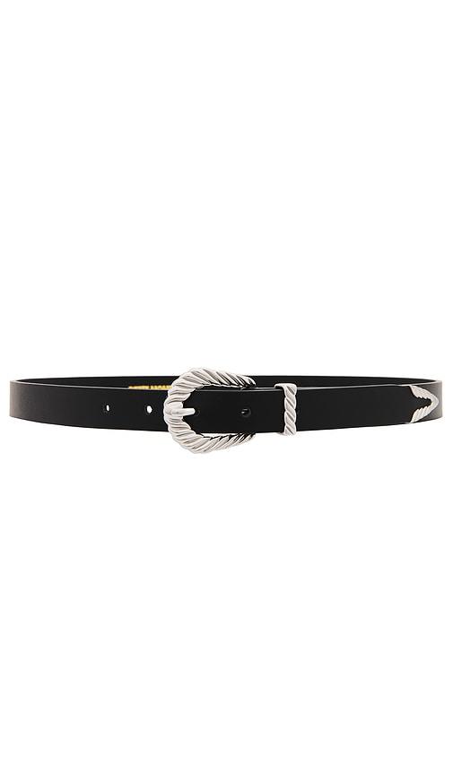 petit moments slim modern rodeo belt in black.
