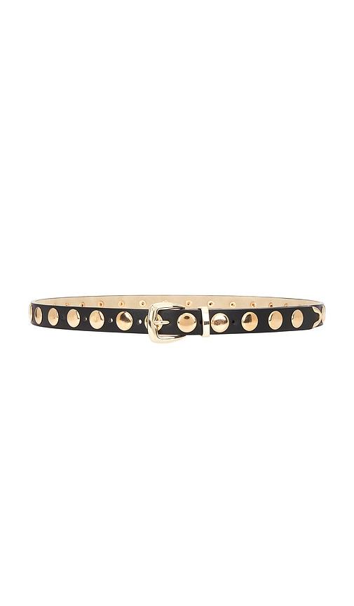 petit moments studded disc belt in black.