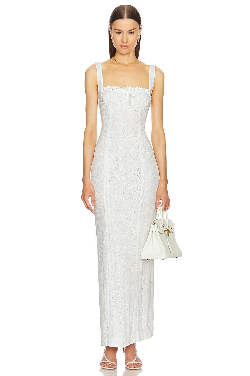 petite eyelet column dress