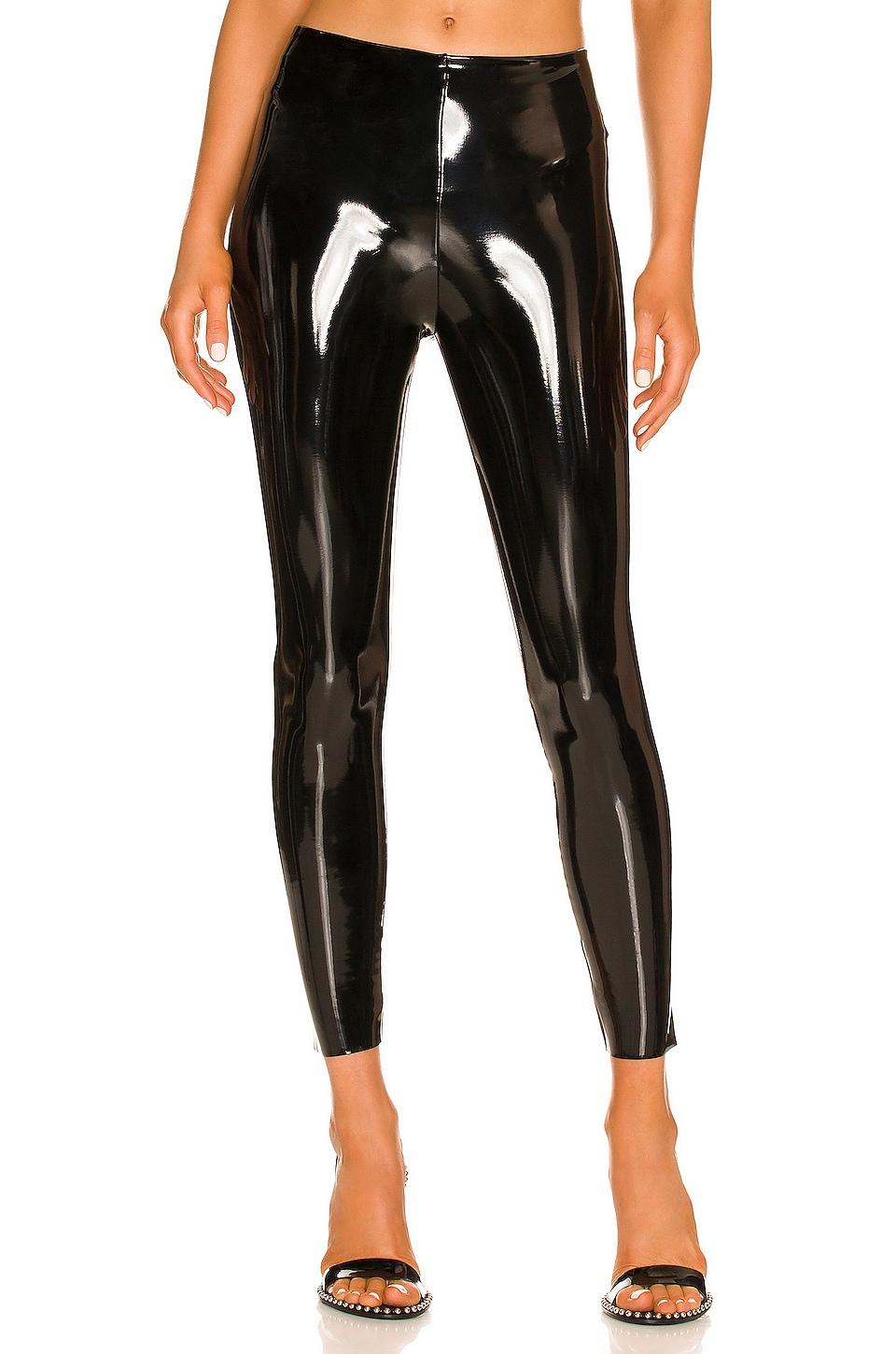 petite faux patent leather legging