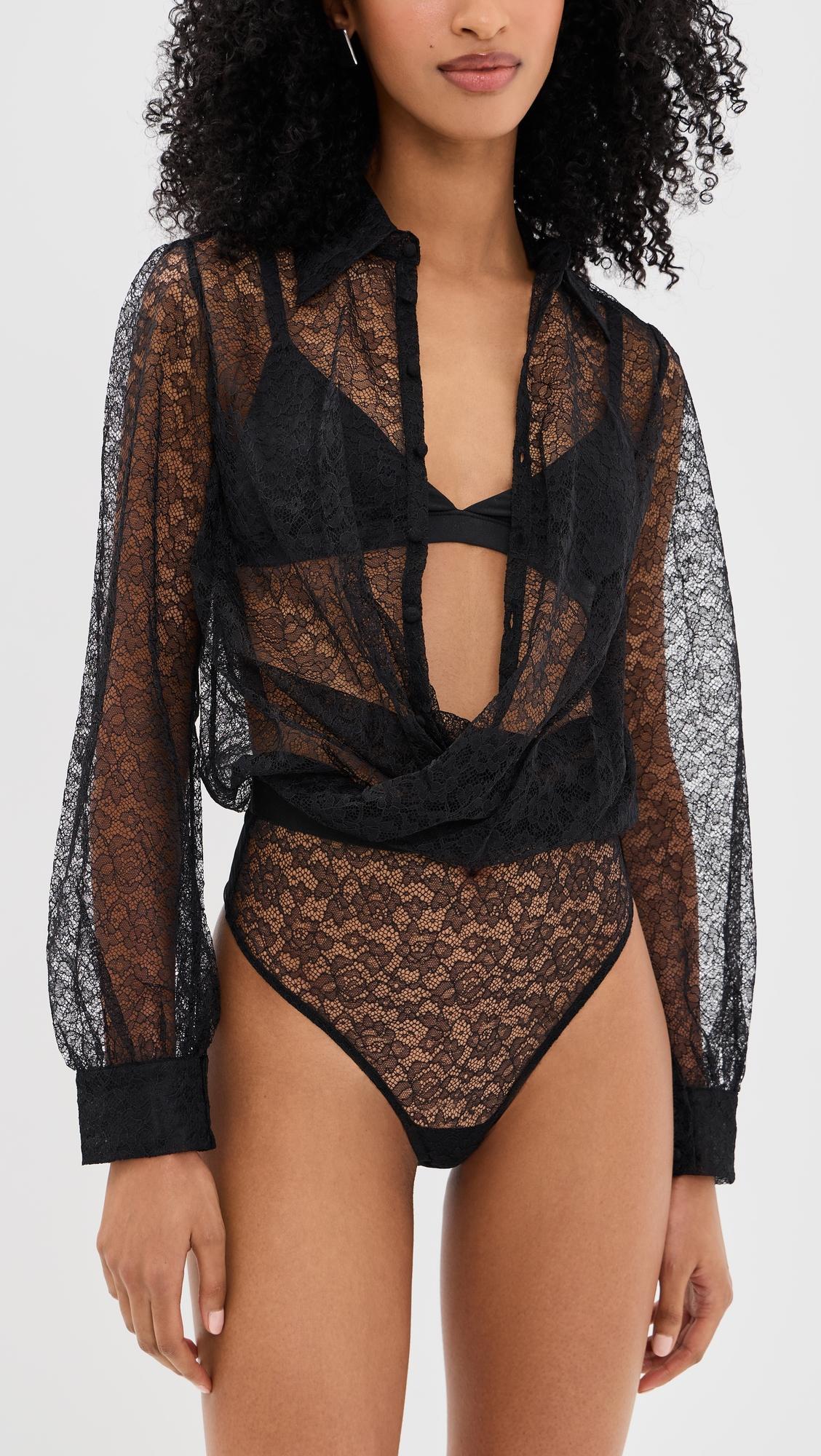 petite fleur crossover thong bodysuit