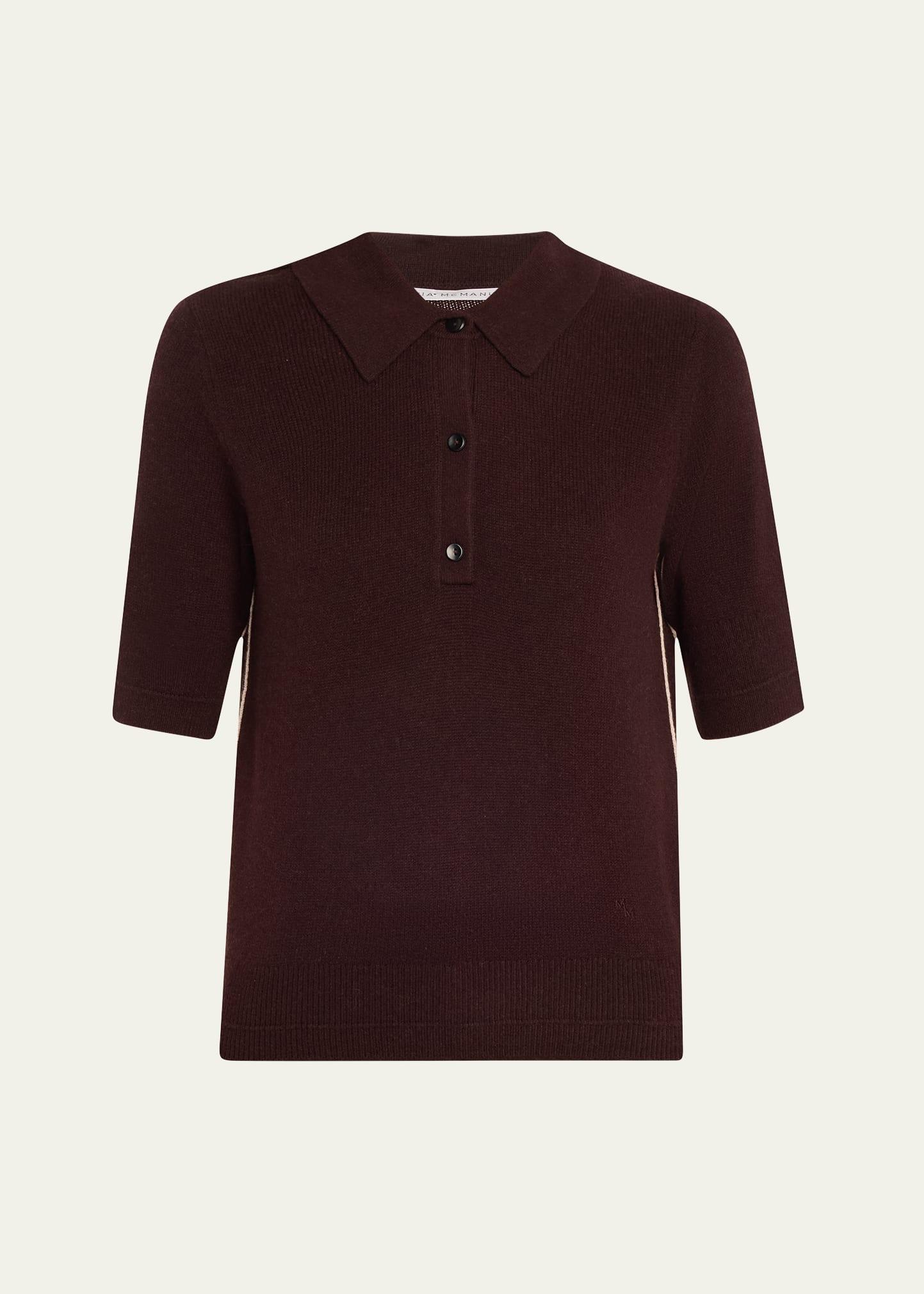 petite polo cashmere top