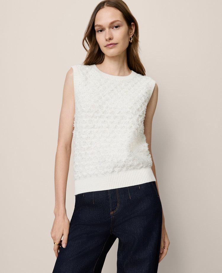 petite tweed sweater shell