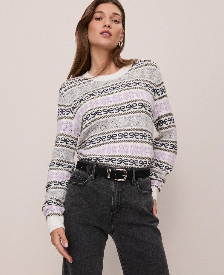 petite weekend collection relaxed fair isle sweater