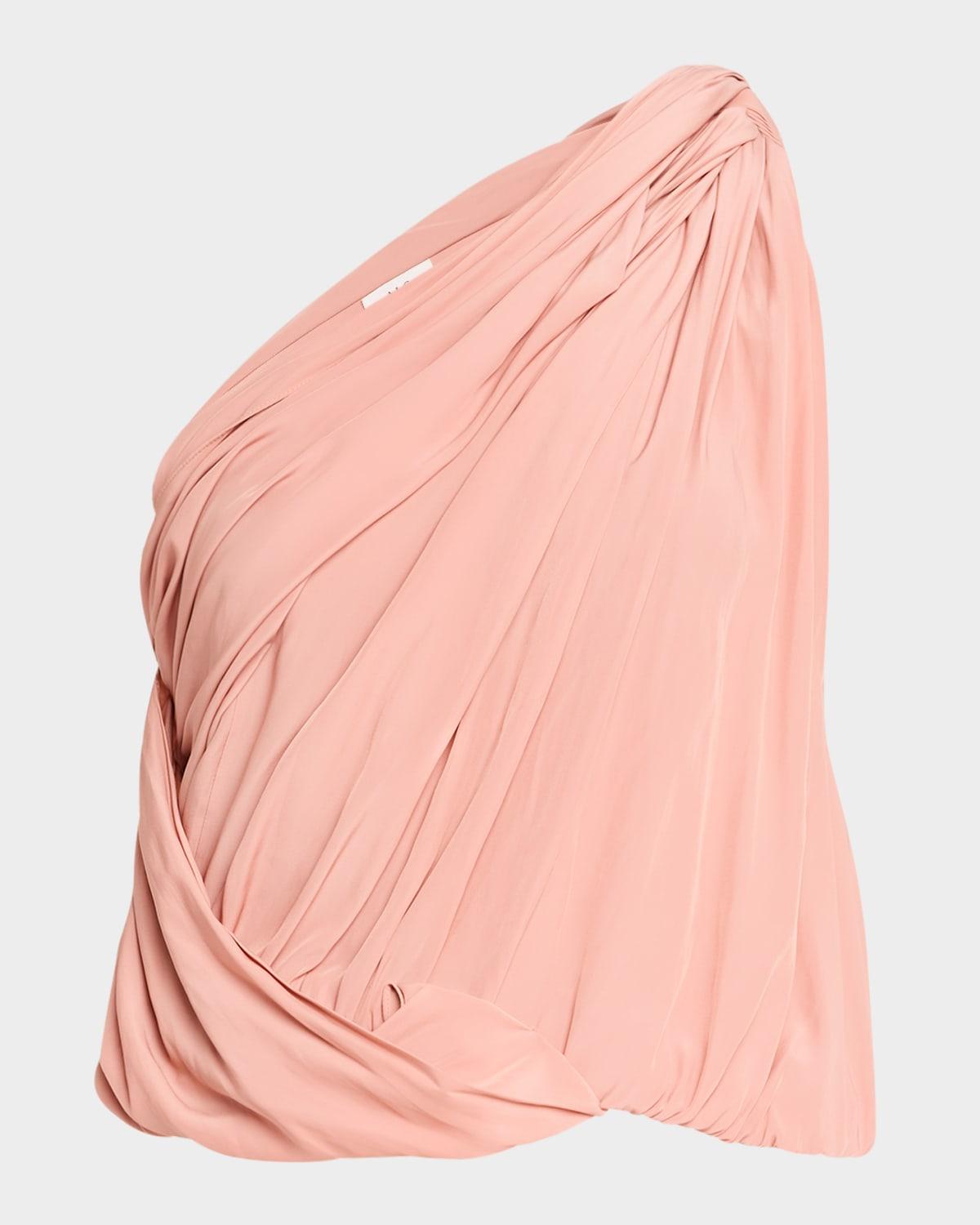 petra draped one-shoulder top