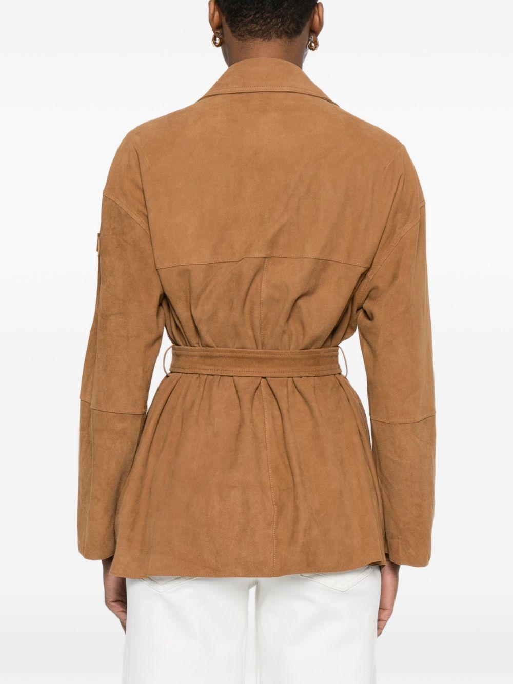 peuterey jackets brown calf suede - women