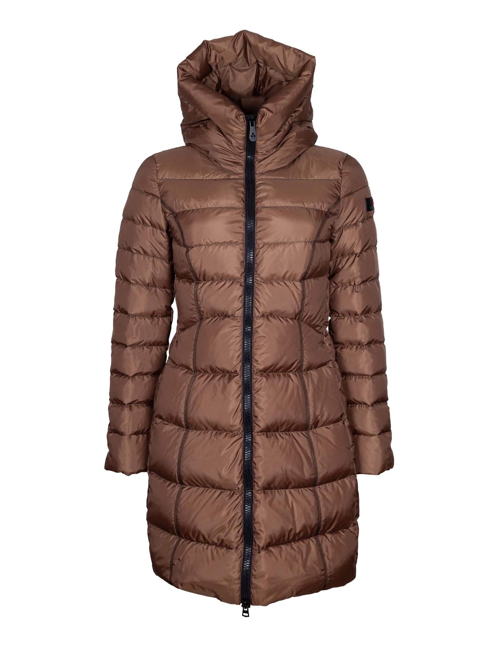 peuterey levaria mqn quilted down jacket in recycled polyester, light brown