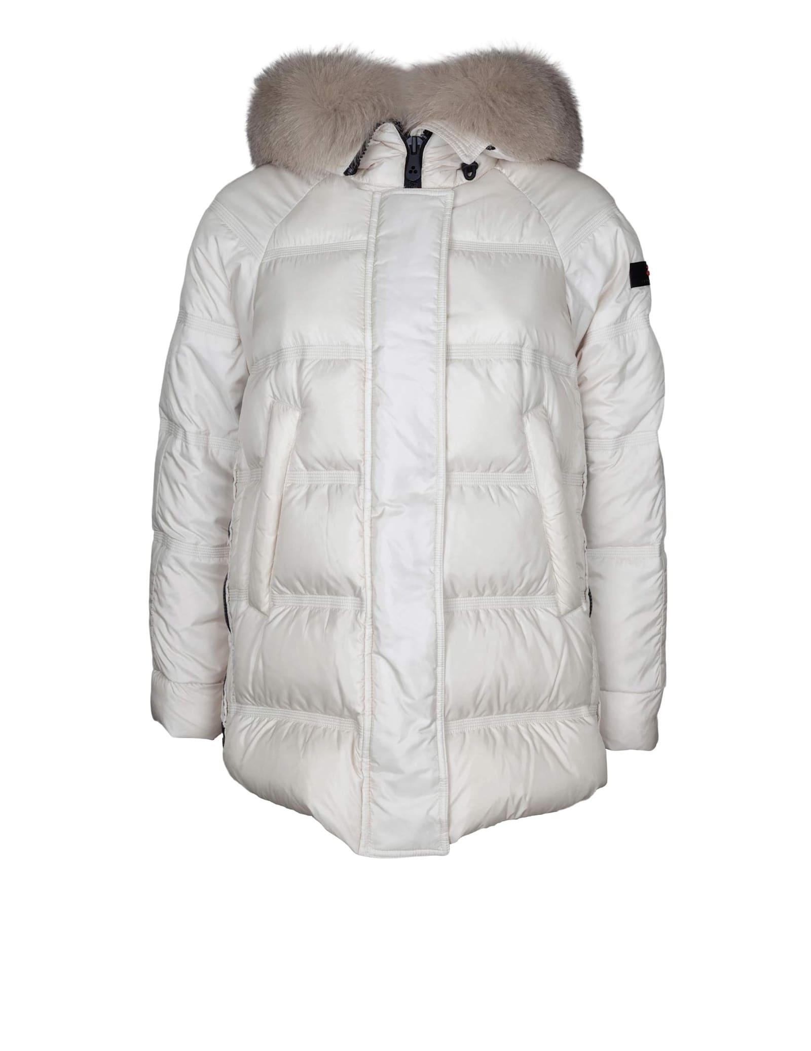 peuterey takan quilted jacket mqn 04 in recycled polyester, cream color
