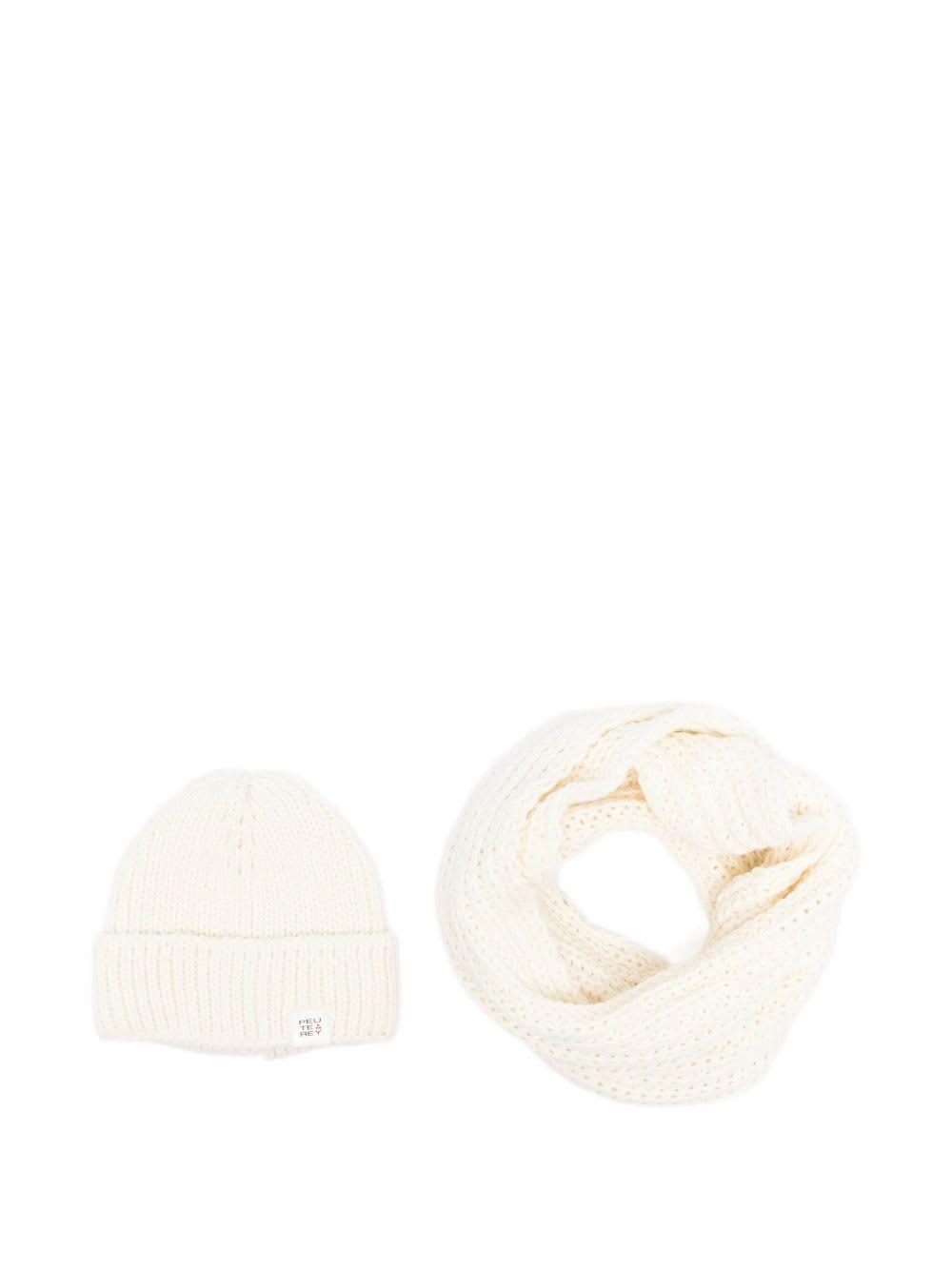 peuterey wool beanie and scarf set