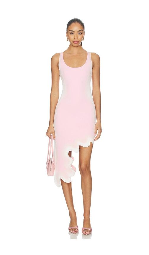 ph5 aster reversible wavy dress in pink,white.