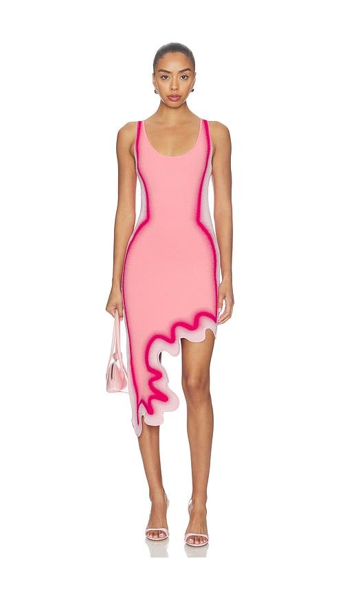 ph5 aster reversible wavy dress in pink.