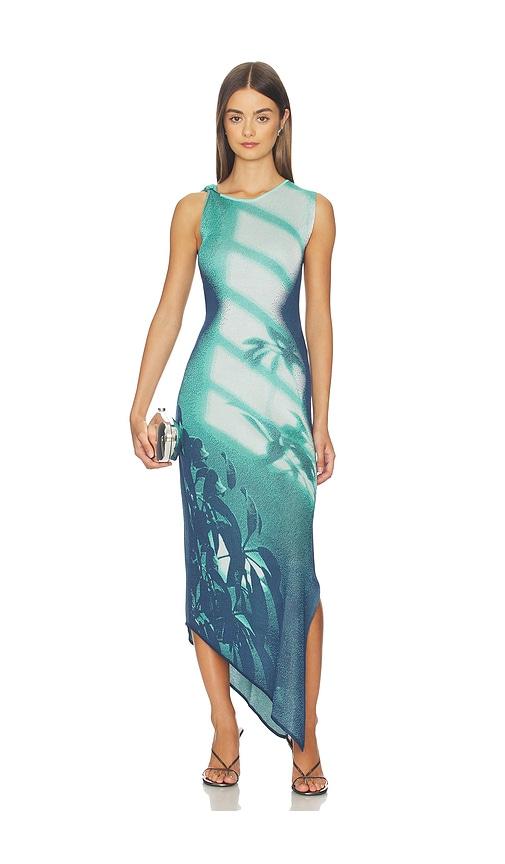 ph5 cedar window print tank dress in teal.