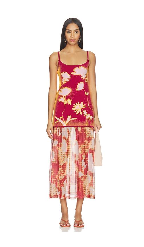 ph5 ginger flower print tank dress in orange,burgundy.