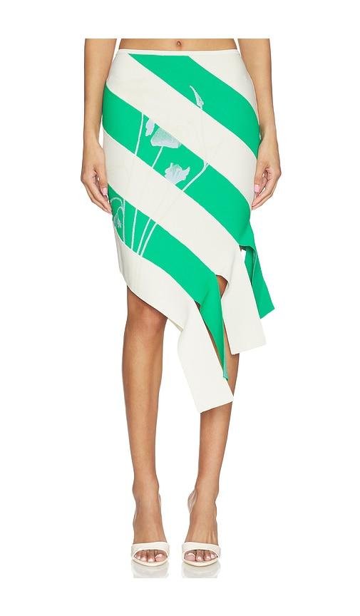 ph5 hesper uv reactive midi skirt in green,beige.
