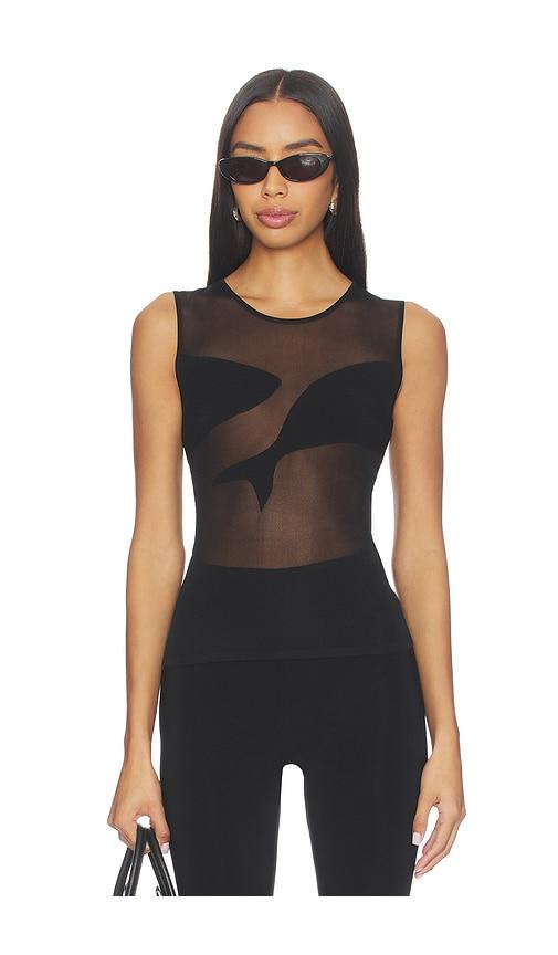 ph5 oscar sheer tank in black.