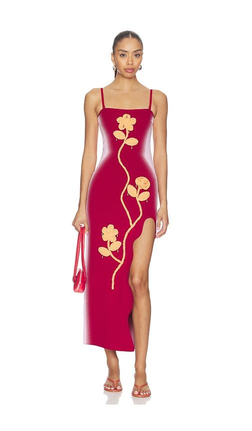 ph5 sherry crochet maxi tank dress in red.
