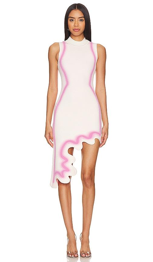 ph5 x revolve wavy dress in white,pink.