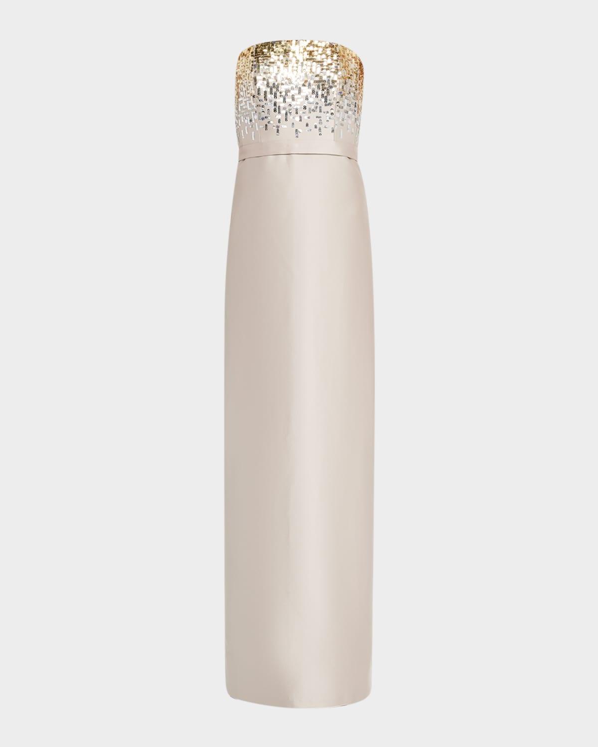 phaedra strapless sequin degrade gown