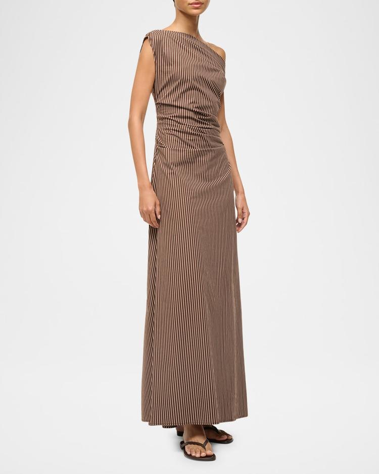 phare striped asymmetric maxi dress