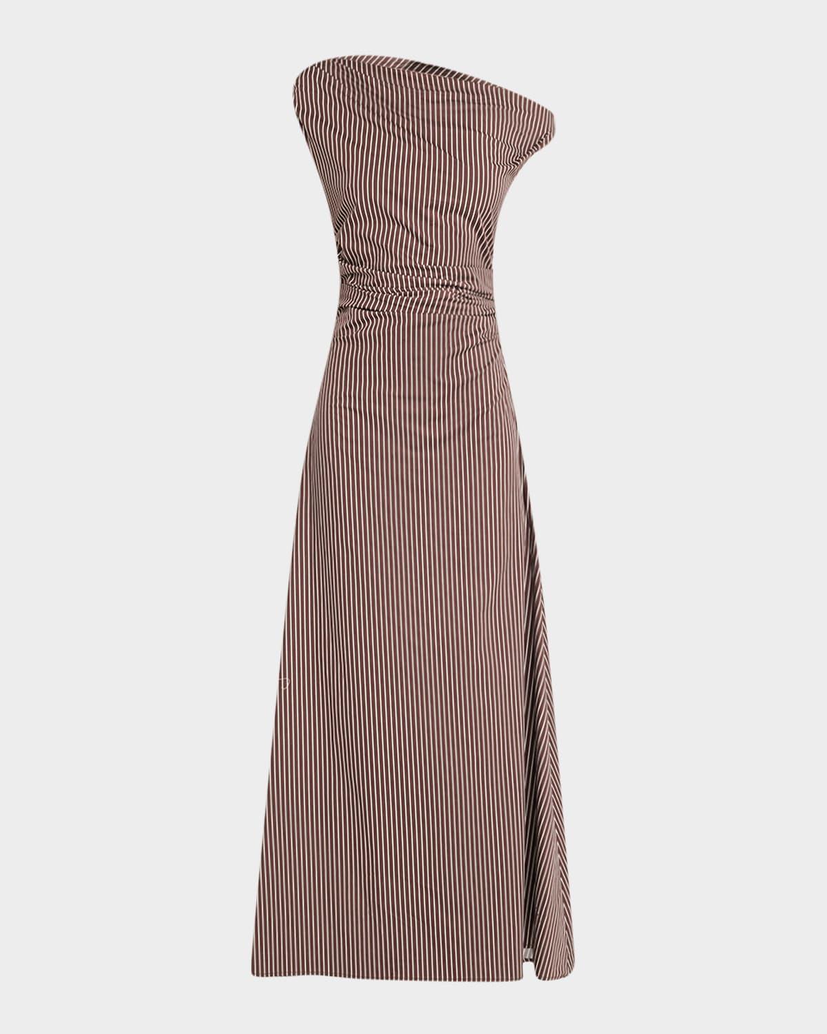 phare striped asymmetric maxi dress