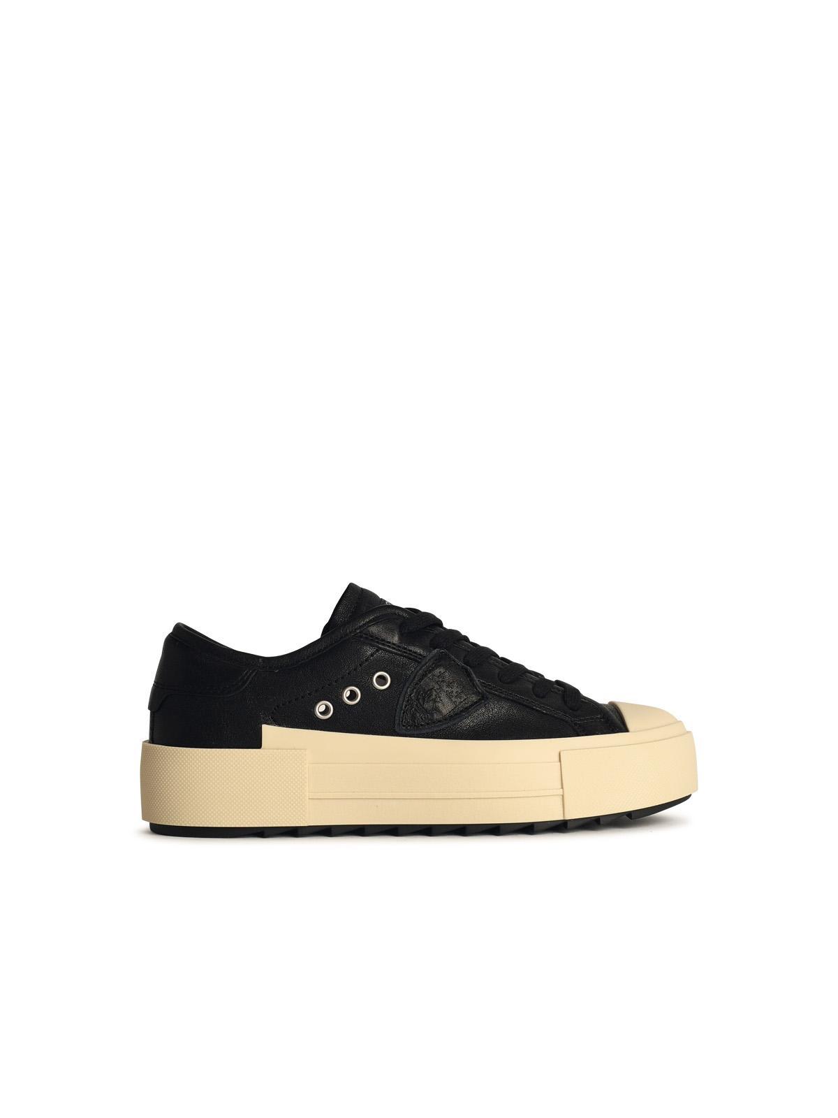 philippe model paris black leather sneakers