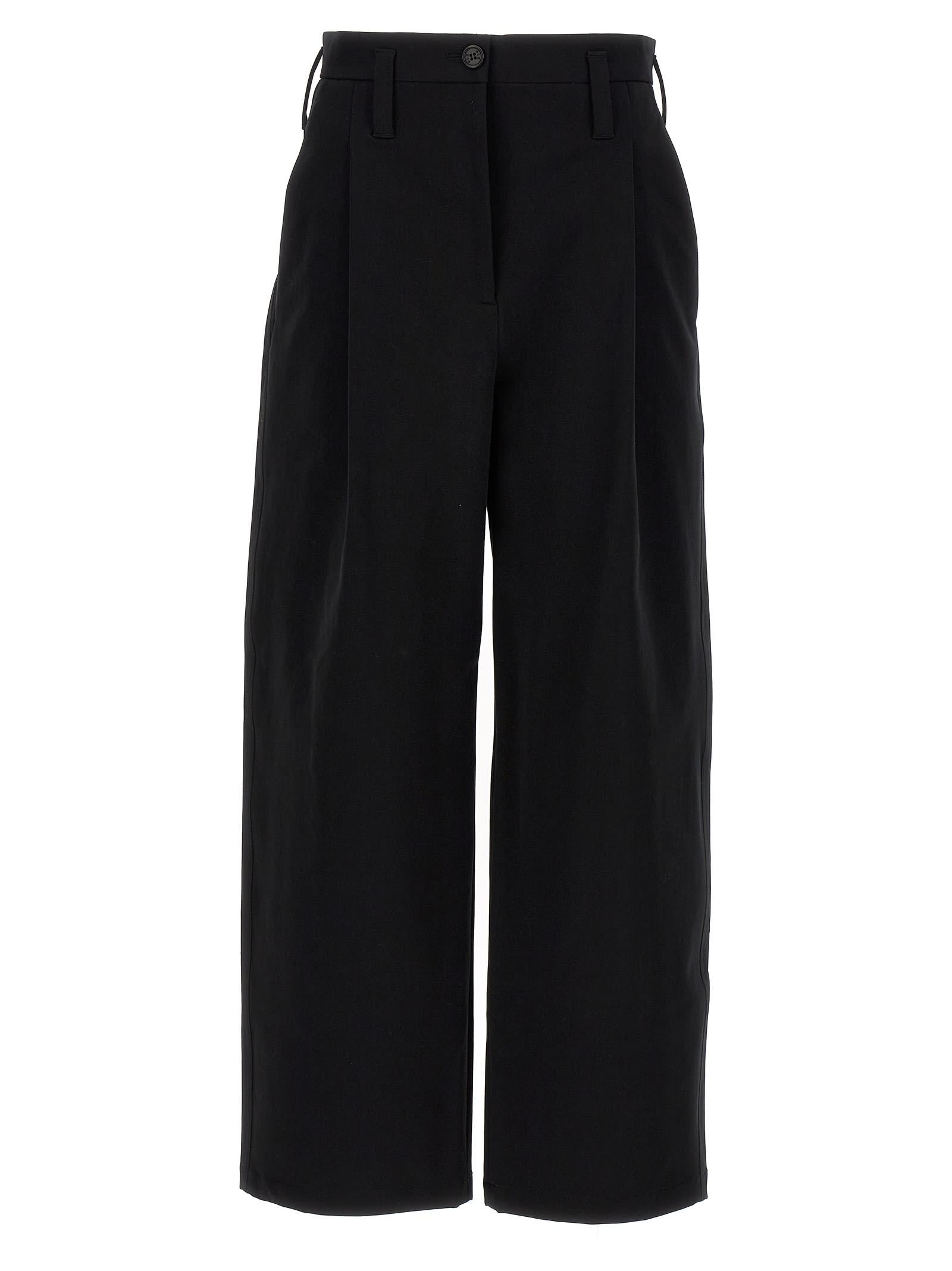 philosophy di lorenzo serafini black stretch cotton wide-leg pant