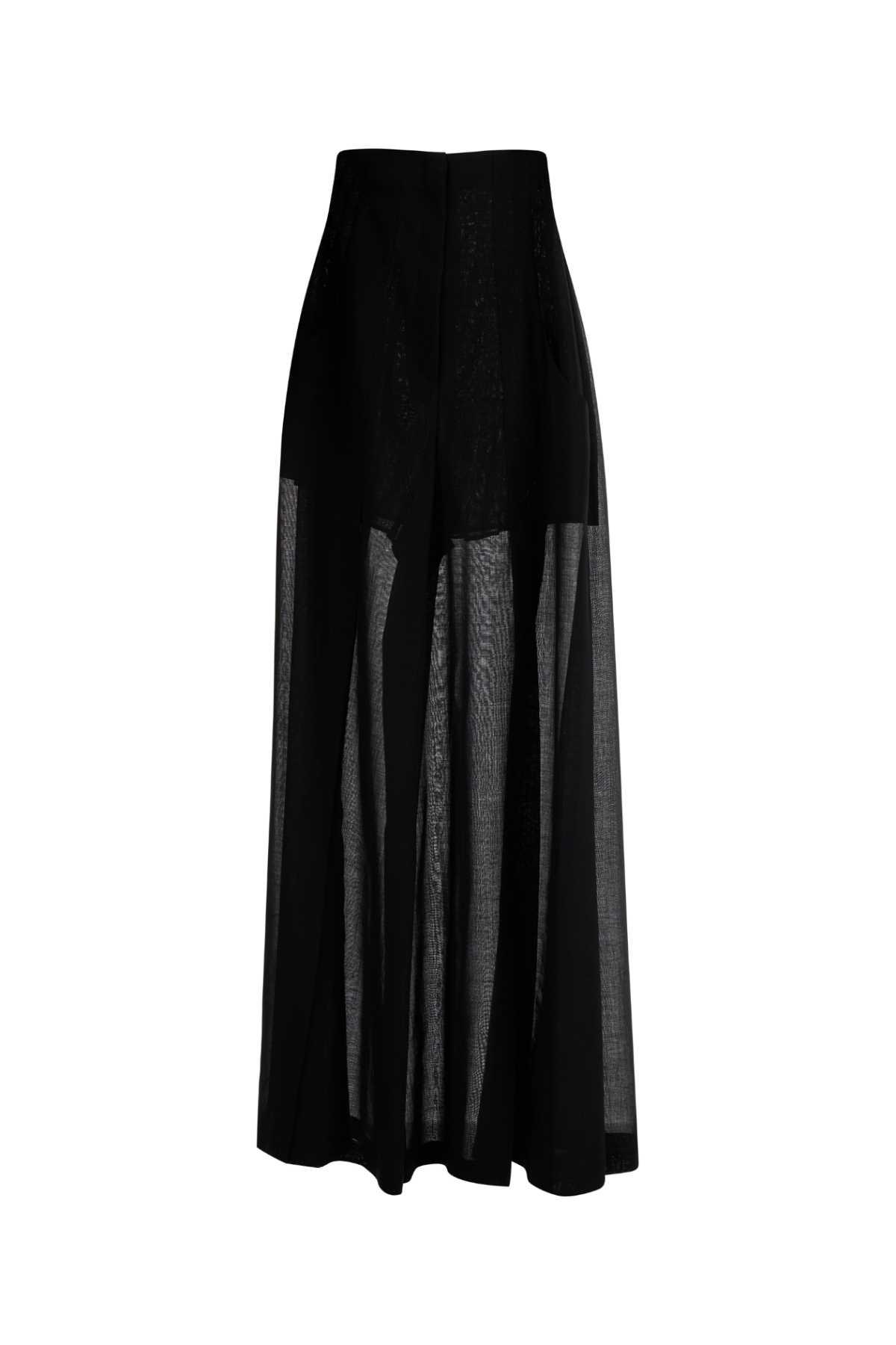 philosophy di lorenzo serafini black wool blend wide-leg pant