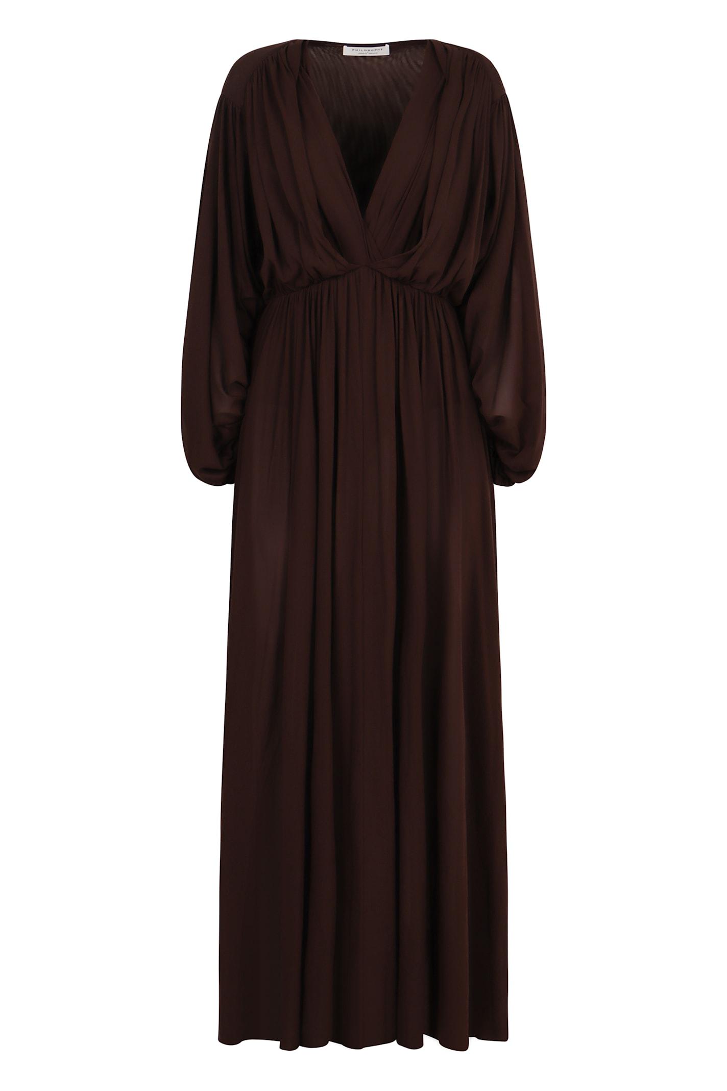 philosophy di lorenzo serafini draped long dress