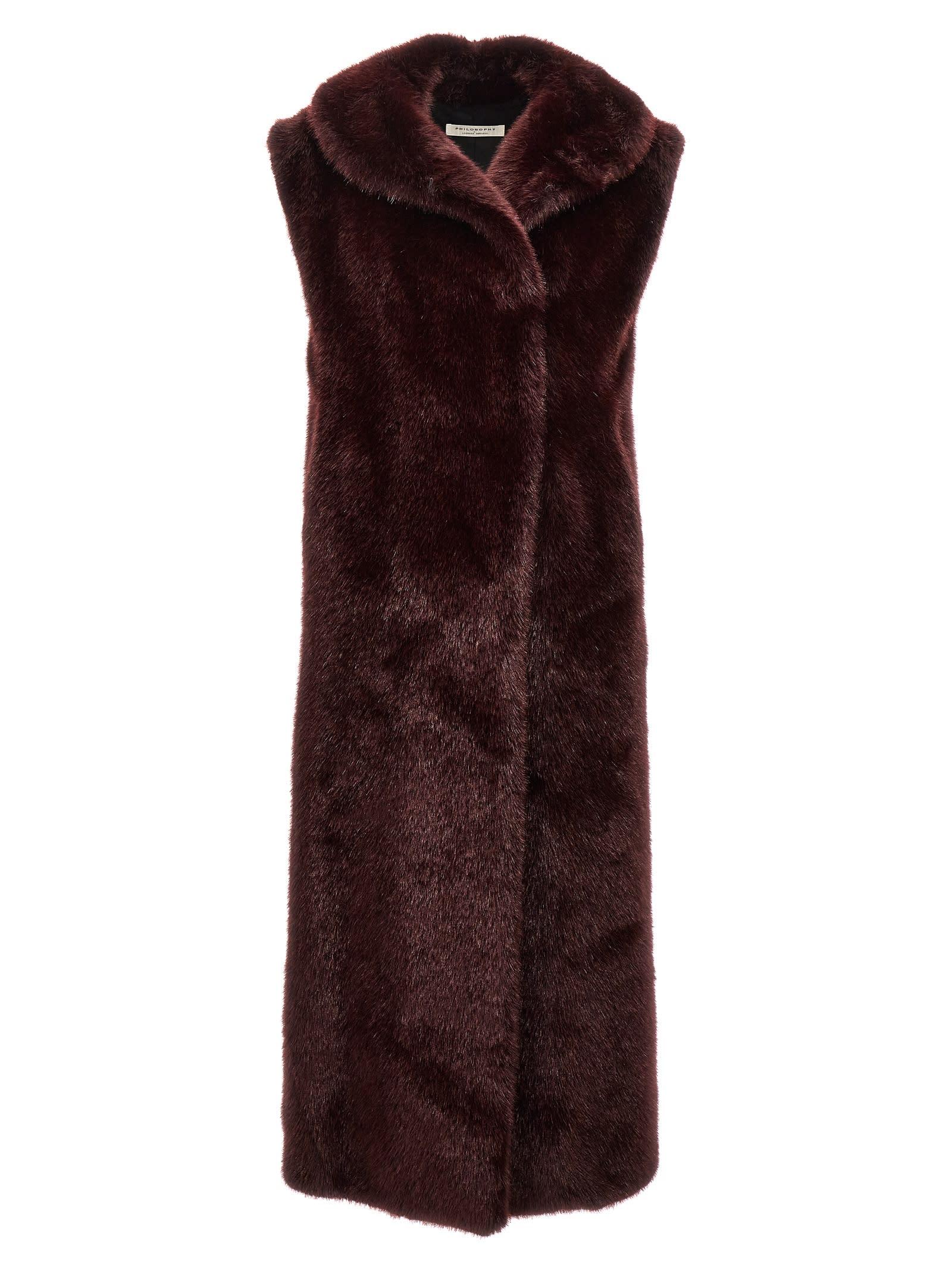 philosophy di lorenzo serafini extra long faux fur vest