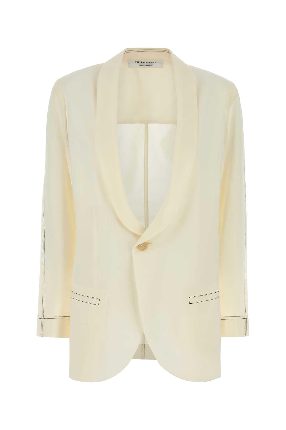 philosophy di lorenzo serafini ivory polyester blend blazer