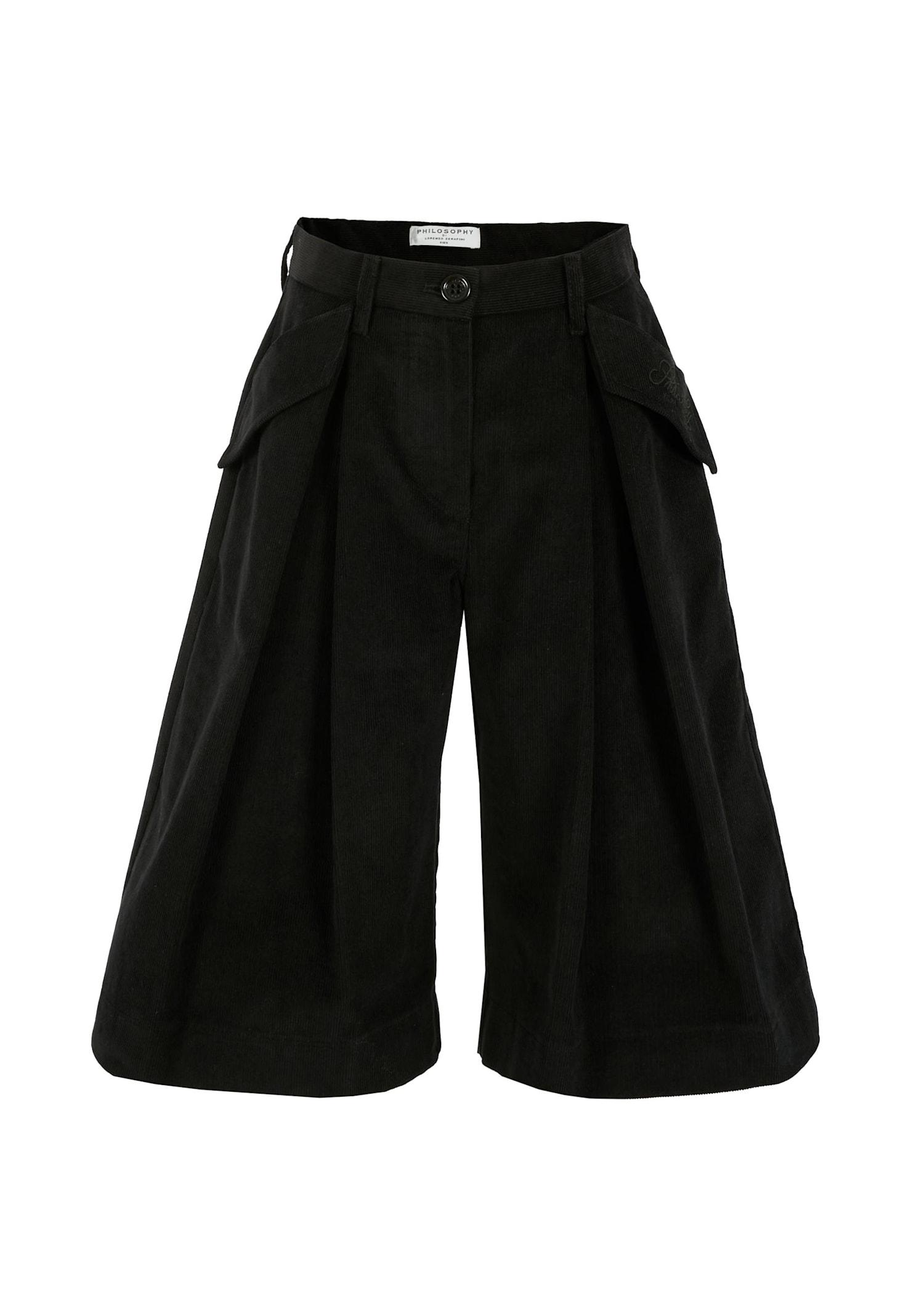 philosophy di lorenzo serafini kids black shorts for girl with logo
