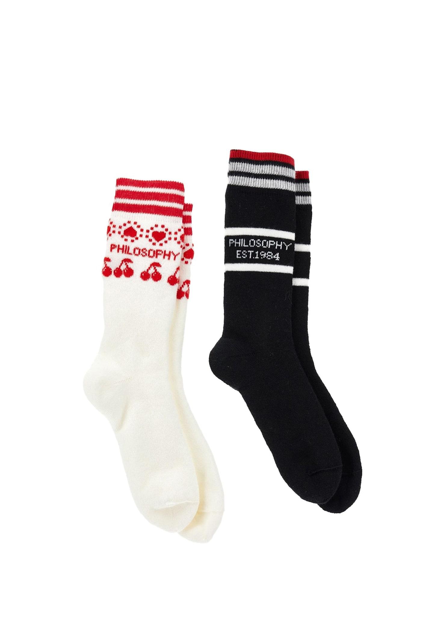 philosophy di lorenzo serafini kids multicolor sock set for girl with cherries